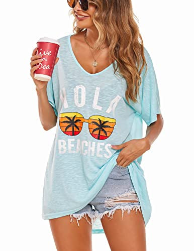 AI'MAGE Strandkleid Damen Strandponcho Sommer Pareos Damen Bikini Cover Up Bademode Strand Schwarz Beachwear Vertuschen Shirt Lose,Hellgrün,XL