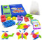 NINGESHOP Kinder Geometrische Formen HolzPuzzles, 155 Teile Bausteine Montessori Spielzeug Puzzle und 24 Designkarten Geeignet für 3 4 5 6 jährige Kinder Pädagogisches Spielzeug