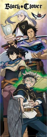 empireposter Black Clover - Group - Filmposter XXL Poster Tür-Poster - Größe 53x158 + 2 St Posterleisten Alu 63 cm