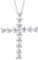 Epinki Echt Gold Halskette 18K Weißgold Au750, Kreuz Anhänger mit Moissanit 0.1ct, Herzschliff, Gold 750 Damen Halskette Modeschmuck für Frauen, Silber, 45cm