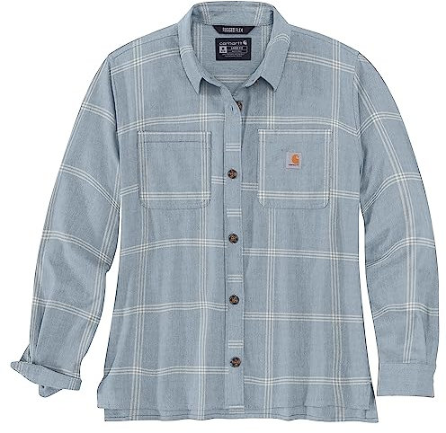Carhartt Chemise à manches longues Midweight Flannel L/S Plaid Shirt, Neptune, XS