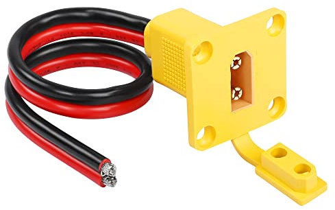 CERRXIAN Fil Nu mâle 10 AWG XT90 avec Panneau de Montage, Prise mâle XT90 avec Panneau de Montage pour Ouvrir Le Fil Nu pour Drone RC Lipo FPV (0.3m)