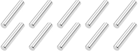 QUARKZMAN 5mm x 25mm Tassello Perni, Acciaio inossidabile x 10pz Cilindrica Perno，Spina Centraggio Perno di Supporto in Metallo per Fissaggio meccanico Industria, [Argentato]