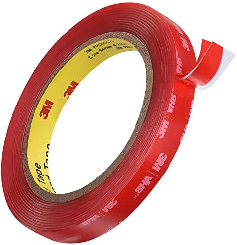 Elover VHB Transparent Double Sided Heavy-Duty Mounting Tape, Waterproof Tape, 16FT Length, 0.4 Inch Width for Car LED Strip Lights Home Decor, Office Decor