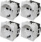 4 Pezzi Presa Schuko 2P+T 16A Compatibile Con Bticino Living Bianco (Presa Schuko 1001, 4)