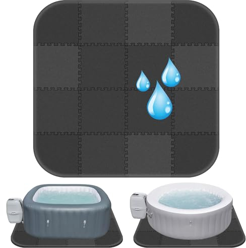 Winceed 215,9 cm große Whirlpool-Matte, 9 mm dicke Whirlpool-Matte für aufblasbare Wanne im Innen- und Außenbereich, saugfähiges Spa-Pool-Bodenschutz-Pad, EVA-Schaumpolsterung für tragbare