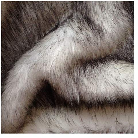 Kunstpelz Stoff Weiß Flauschig Kunstfuchs Pelz Stoff 170cm Breit für Stuhl Sofa Sitzpolster, Teppiche, DIY Handwerk, Dekoration, Weiß/Schwarz(Size:50cm)