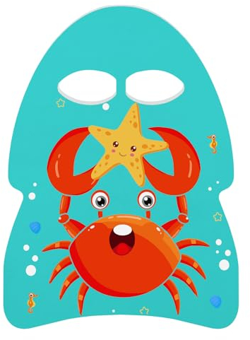MoKo Kinder Schwimmbrett, Schwimmen Kickboard Trainingsausrüstung mit Griffen Schwimm Cartoon Swim Float Schwimmtrainingsausrüstung Schwimm Board für Kinder Jungen Mädchen - Blaugrün & Krabben