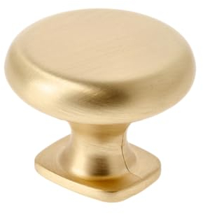 GTV Lorena – Bouton de meuble de 3,3 cm de diamètre avec vis, boutons d'armoire, de cuisine, de porte, de tiroir, de meubles – Or brossé