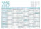 Zettler - Arbeitstagekalender 2025 grau/türkis, 29,7x21cm, Plakatkalender mit 6 Monaten auf 1 Seite, Mondphasen, Arbeitstage-, Tages- und Wochenzählung, Ferientermine und deutsches Kalendarium