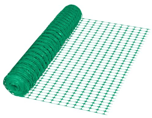 Aufun 50m Absperrzaun Weidezaun Schutznetz aus PE Kunststoff Hundezaun Warnzaun Bauzaun Wildzaun Sicherheitsnetz für Familie, öffentlicher Bereich, Grün