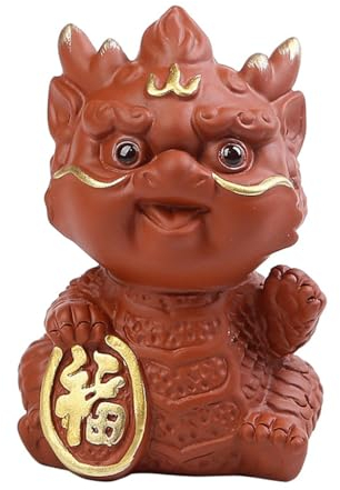 Figurine Thé Pet Animal de compagnie de thé de dragon chinois, ornements d'animal de compagnie de thé de sable violet, pièces de rechange de service à thé, table à thé créative, décoration de table à