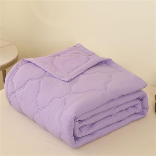 Chickwin Copriletto Trapuntato Estivo, Tinta Unita Copriletti Trapuntati Microfibra Copriletti Trapuntino Traspirante Confortevole per Letto Singolo Matrimoniale King (Viola,200x230cm)