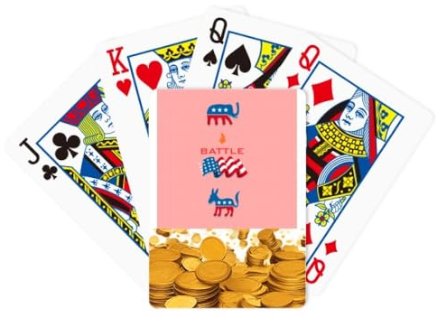 Esel Elefant Kampf Präsident Gold Poker Spielkarte Klassisches Spiel