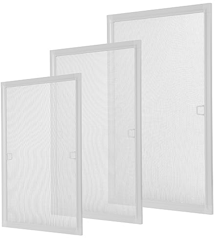 FLYZZZ Fliegengitter Fenster mit rahmen 80X100cm, Insektenschutz Fliegengitter Fenster Fliegenschutz Alurahmen Mückengitter auf Maß zugeschnitten weiß Alurahmen Mit schwarzem Bildschirmnetz