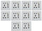 Ronlok 10 x 2,1 A doble USB adaptador de enchufe de pared universal con interruptor