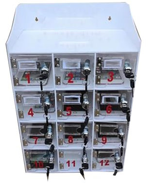 GCGC Mobile Phone Storage Cabinet, Cell Phone Storage Box with Lock, with Charging Hole Name Tag and Number, Accommodates 12 Suitable for Classroom Office