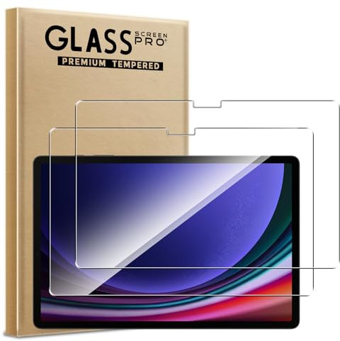 Pollachi [2 Stück Schutzfolie für Samsung Galaxy Tab S10 Plus/S9 Plus Panzerglas Glasfolie,9H Härte,Anti-Kratzen,Anti Fingerabdruck,Anti-Bläschen,Ultra-Klar,Displayschutzfolien Panzer Schutz Glas