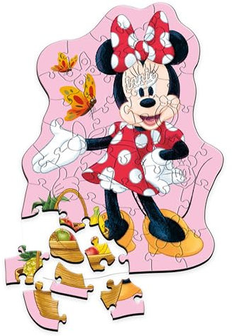 Trefl - Holzpuzzle: Disney Minnie, die Lustige Minnie - 50 Teile, Formen-Puzzle Wooden Puzzle, Unregelmäßige Formen, 10 Figuren, für Kinder ab 5 Jahren