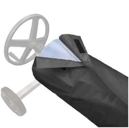 BUUNHI Cubre Piscinas Enrollador de Manta Solar para Piscina de 490 x 96 cm, Cubierta Protectora para Invierno y Verano, Cubiertas para Piscinas Accesorios Piscina(2in Black)