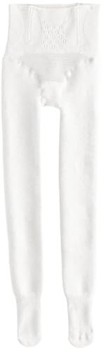 Jamron Femme Hiver Collant Thermique Taille Haute Collants Chauds Épais en Coton Extensible 360g Collant à Pied Blanc L