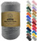 Goxeon 3mm x 200m Macrame Cord Cotton Cord - 4 Strand Twisted Natural Cord for Wall Hanging, Plant Hangers, Crafts, Knitting (Grey)