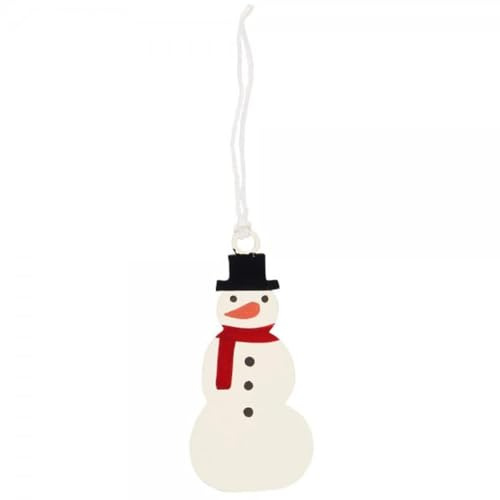 IB Laursen Schneemann zum hängen My Nostalgic Christmas Baumschmuck, Weiß, Rot, Metall, 0,1 x 7,8 x 3,7 cm, Weihnachten, Winter, Traditionell