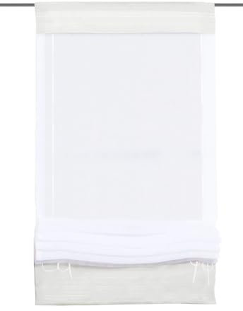 Tenda a pacchetto in voile, senza ganci, per finestre, colore bianco, trasparente, 1 pezzo, larghezza x altezza: 70 x 140 cm