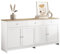 Buffet, Buffet Blanc, Buffet Salle a Manger, Buffet Salon, Meuble Cuisine, avec 3 Tiroirs 4 Portes, Meuble De Rangement pour Salon, Cuisine, Couloir, Nature Et Blanc