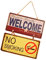 Sosoport Letrero Colgante Retro de Hierro Welcome con Diseño No Placa Decorativa para Puerta Adorno de Pared para Tiendas y