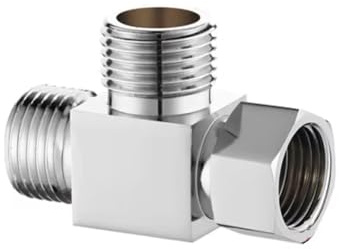 3 Wege Messing Absperrventil, G1/2 T-Stück Verteiler, Dusche T Adapter, Einer Rein, Zwei Raus, Umsteller, G1/2 Innen & Außengewinde Absperrventil, für Badezimmer, Küchen und Toiletten