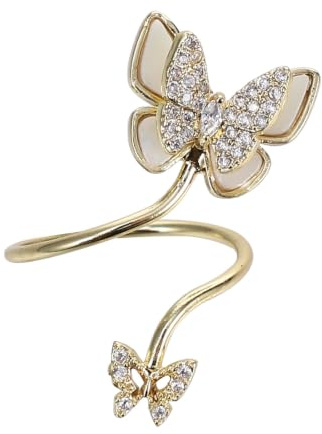 Kronennagelring für Damen mit Zircon Gold Halloween Geschenkideen | Nagelkunst Accessoires für Bankette und Partys, Stilvoller Damenring mit Kreativem Charme
