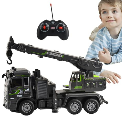 RC Spielzeugkran - Realistischer Mini Gabelstapler, Ferngesteuerter Bagger, langlebige Bautechnik Fahrzeug, interaktive Langschwanz-Spielfunktion | für Kinder, Erwachsene