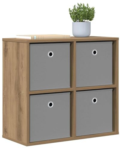 vidaXL Sideboard mit Schubladen Artisan-Eiche 59,5 x 27 x 57 cm, Moderne Wohnzimmeraufbewahrung, robuste Möbel, große Regale, schicke Heimregale, funktionale Möbel zum Organisieren