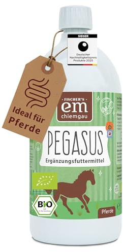 EM-Chiemgau Bio-Ergänzungsfuttermittel für Pferde 1L [Effektive Mikroorganismen] fermentierte Rezeptur mit Lein- und Flohsamen, Milchsäurebakterien, natürliche Bestandteile der Darmflora (1 L)