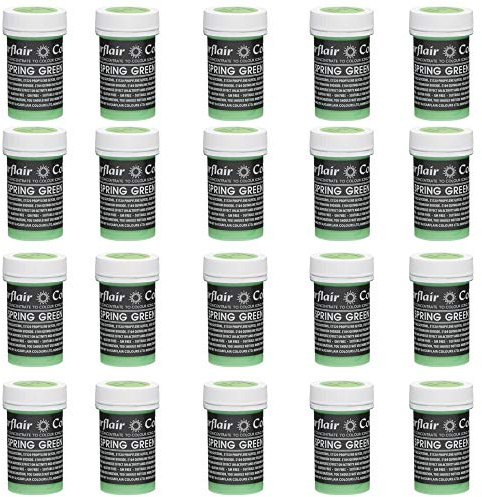 30 x Sugarflair SPRING GREEN Pastel Edible Food Colour Paste for Cake Icing 25g