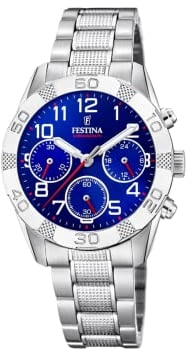 Festina Jungen Chronograph Quarz Uhr mit Edelstahl Armband F20345/2