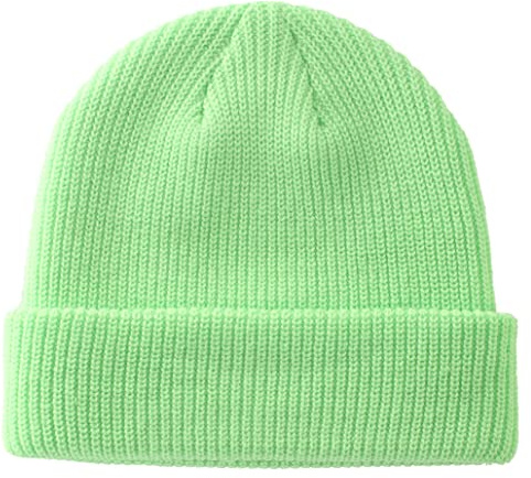 Decentron Strickmütze für Herren und Damen, warme Wintermütze, Manschettenmütze, Totenkopfmütze, Acryl-Uhrenhut, grün, M