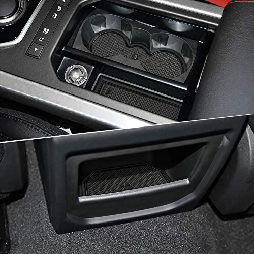 LITTOU KOLOME For Evoque 12-18 Non-Slip Car Mat Interior Door,Cup,Arm Box,Storage Ati Dust Mat (Pack of 8) (Black)