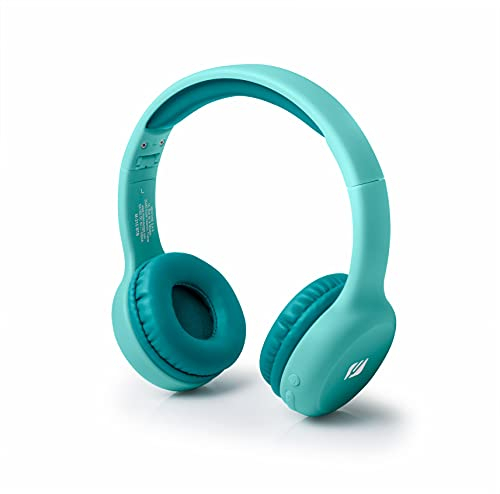Bluetooth Kinderkopfhörer M-215 BTB Headset mit Bluetooth und AUX-in, Freisprecheinrichtung wiederaufladbarer Akku in blau für Jungen
