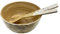 VIE Gourmet Salatschüssel aus Bambus, 23 x 10 cm, Weiß, mit passendem Salatbesteck, Mehrfarbig, Einheitsgröße