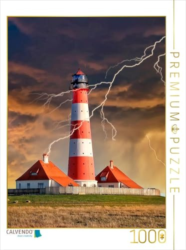 CALVENDO Puzzle Leuchtturm Westerheversand, Deutschland | 1000 Teile Lege-Größe 48 x 64 cm Foto-Puzzle für glückliche Stunden