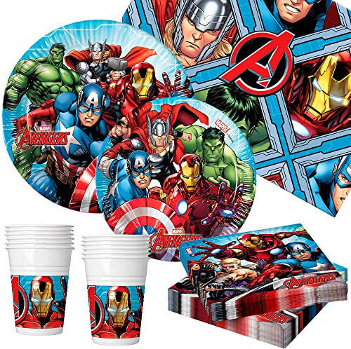 ColorBaby Avengers Set de table Fiesta Happy Deluxe 89 pièces (16 services)