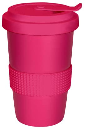 Mahlwerck Kaffeebecher to go aus Porzellan, Thermobecher, Coffeetogo Becher, mit auslaufsicherem Deckel, 400 ml, matt Fancy Pink, Pink