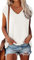 OLIPHEE Camiseta Basica Mujer Verano Mangas Cortas Camiseta Elegante Blusas Casual Toppar T-Shirt Basica Blanco S