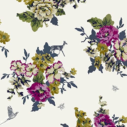 Graham & Brown Joules Floral Cream Wallpaper | Easy Paste The Wall Application | Cream Floral Design | Eco Friendly