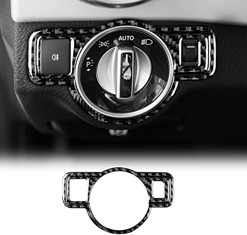 KUNGKIC Kohlefaser Auto Scheinwerferschalter Abdeckung Aufkleber Compatible with Mercedes Benz W204 W205 W213 W177 A B C E G Class CLA GLA GLE GLK GL Innenraum Zubehör-Stil C