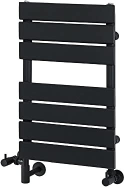 Milano Lustro Black Dual Fuel Flat Panel Heated Towel Rail - 600mm x 400mm