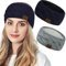 JFAN Headbands Women Winter Ear Warmer Soft Furry knitted Hair Band 2 Pieces Navy+Light Grey