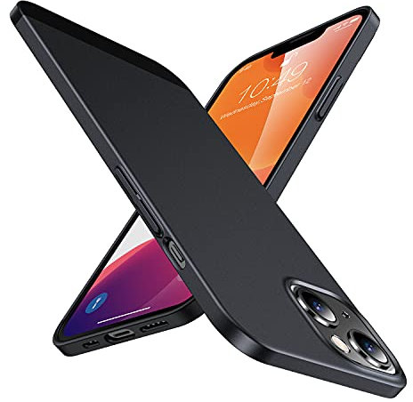 Humixx for iPhone 13 Case [Slim yet Protective] [Ultimate Silky Touch] Excellent Drop Protection Hard Case with Soft Bottom Anti-Fingerprints Anti-Scratch Matte Black Cover for iPhone 13-6.1 Inch